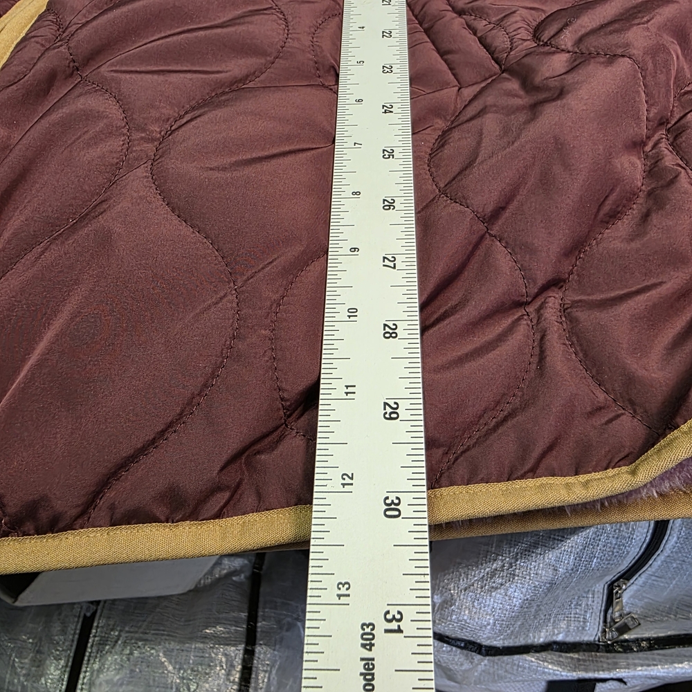 Susan Graver Reversible Quilted Woven & Plush Fleece Jacket Cherry Size 1X - Picture 6 of 7